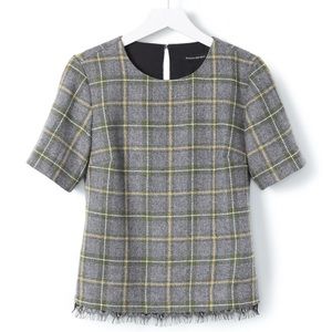 Banana Republic Plaid Tweed Top